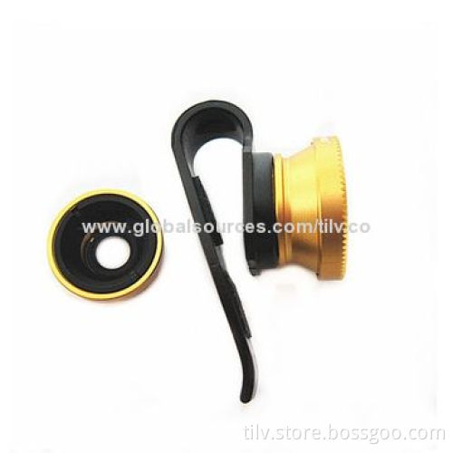 Universal 3-in-1 clip lens phone with 0.67X wide angle 180degree fisheye and macro lens
